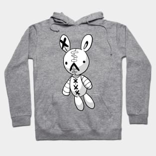 White Bunny Rabbit Doll Stitch Bandage Stitches Meiruko Lucky Charm Hoodie